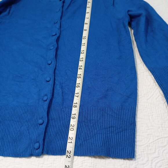 Grace Petite Womens Blue Cardigan Sweater Size PS With Button Detail - Picture 7 of 8